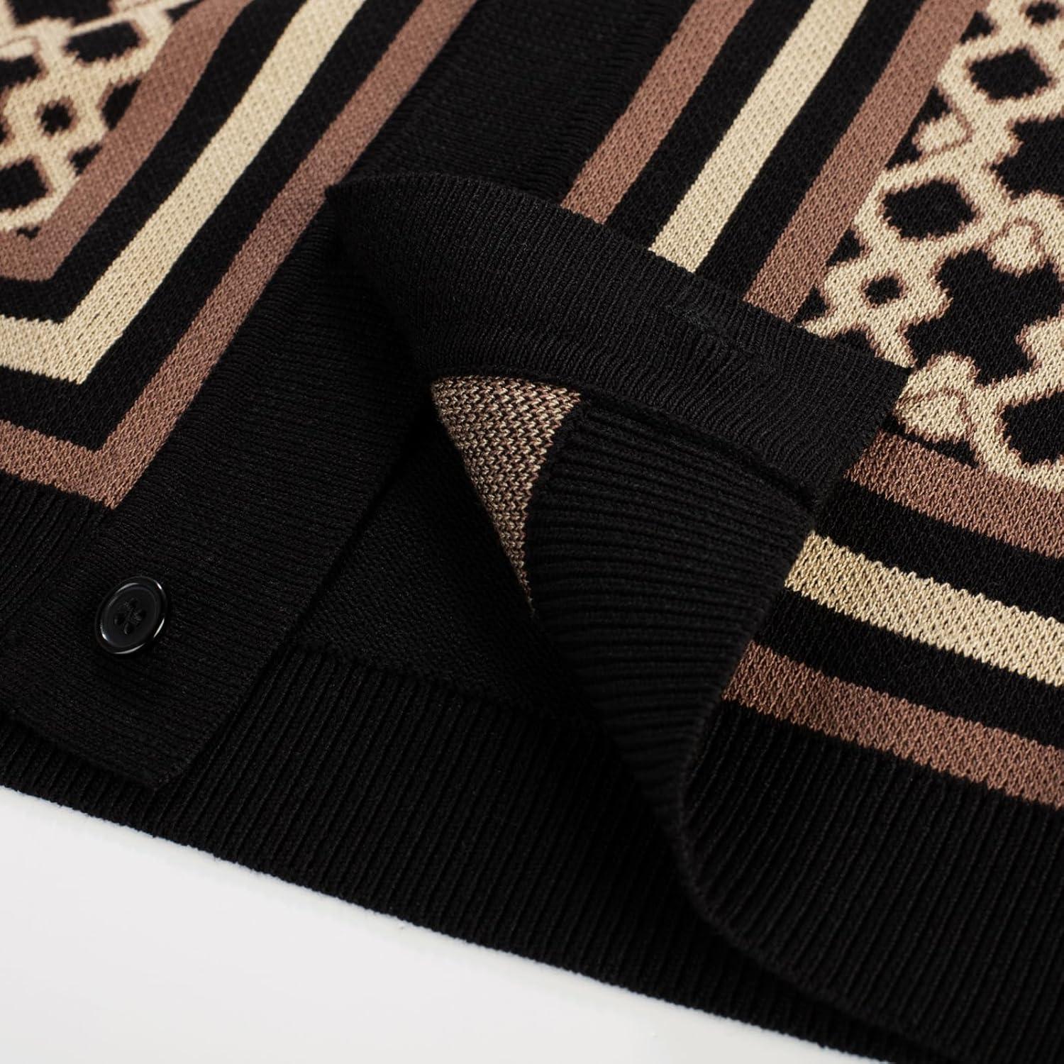 imagePJ PAUL JONES Mens 70S Shirts Vintage Shirts Button Down Cuban Collar Knitted Polo ShirtCamel