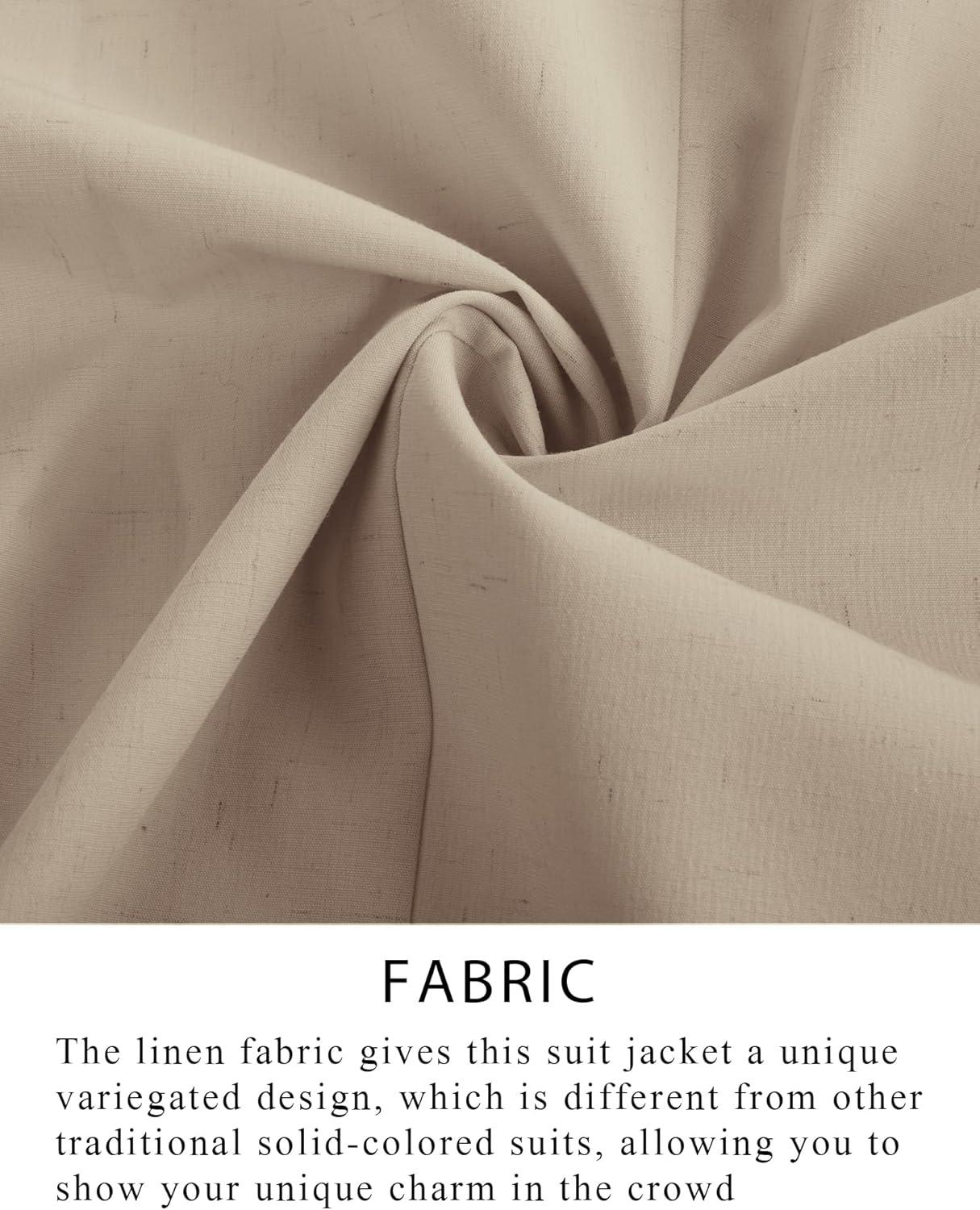 imagePJ PAUL JONES Mens Blazer Casual Linen Sport Coat Two Button Lightweight Suit Blazer JacketsKhaki