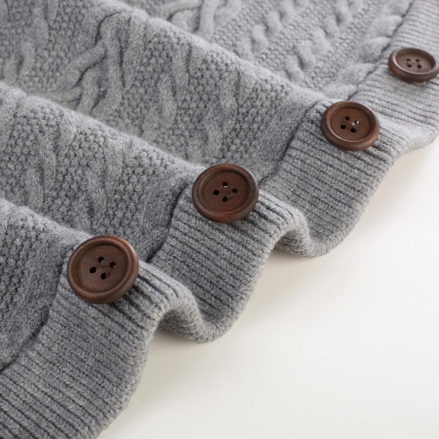 imagePJ PAUL JONES Mens Cable Knit Cardigan Sweaters Casual Stand Collar Slim Fit Long Sleeve Button Down SweatersLight Greycable