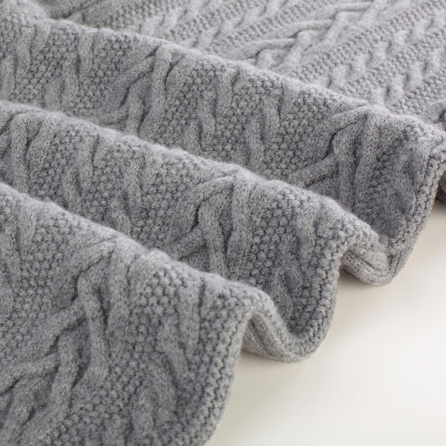 imagePJ PAUL JONES Mens Cable Knit Cardigan Sweaters Casual Stand Collar Slim Fit Long Sleeve Button Down SweatersLight Greycable