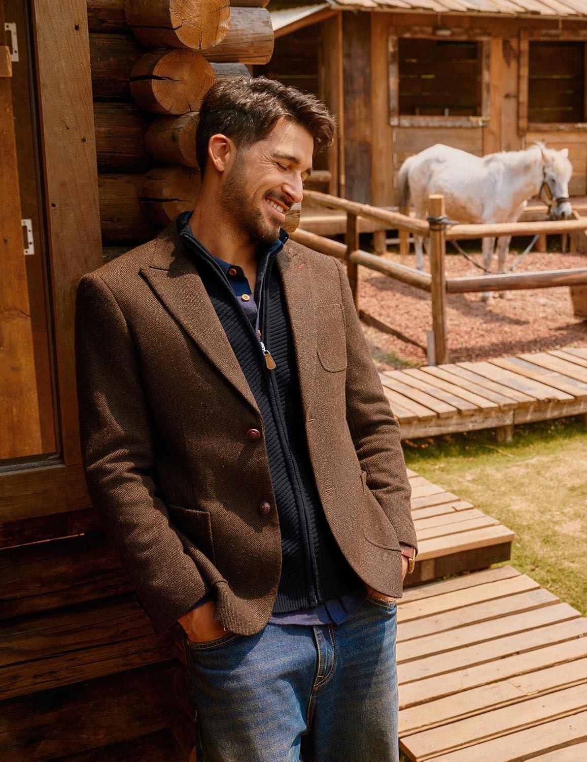 imagePJ PAUL JONES Mens Cardigan Sweater Full Zip Up Stand Collar Cardigans Fall Casual Knit SweatersBlack