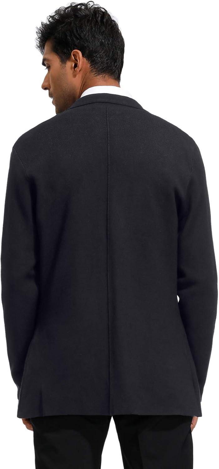 imagePJ PAUL JONES Mens Cardigan Sweater Shawl Collar Button Down Knit Blazer Jacket KnitwearBlack