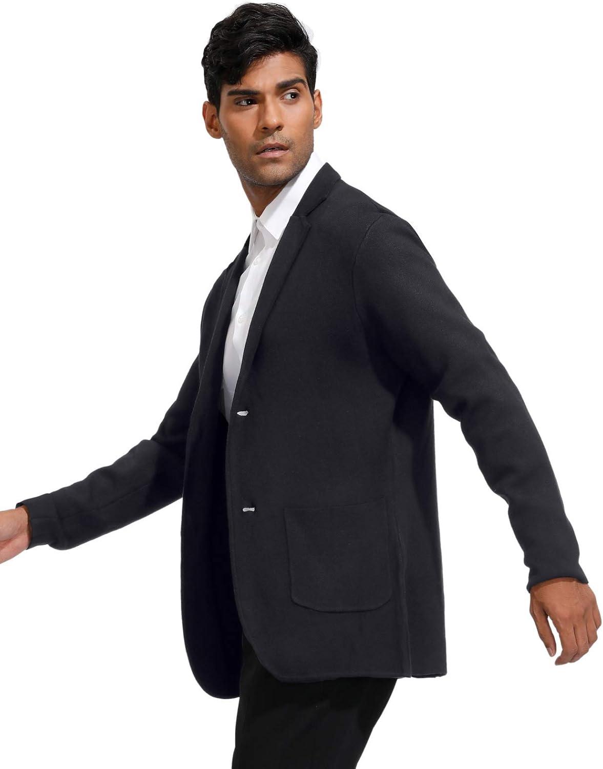 imagePJ PAUL JONES Mens Cardigan Sweater Shawl Collar Button Down Knit Blazer Jacket KnitwearBlack