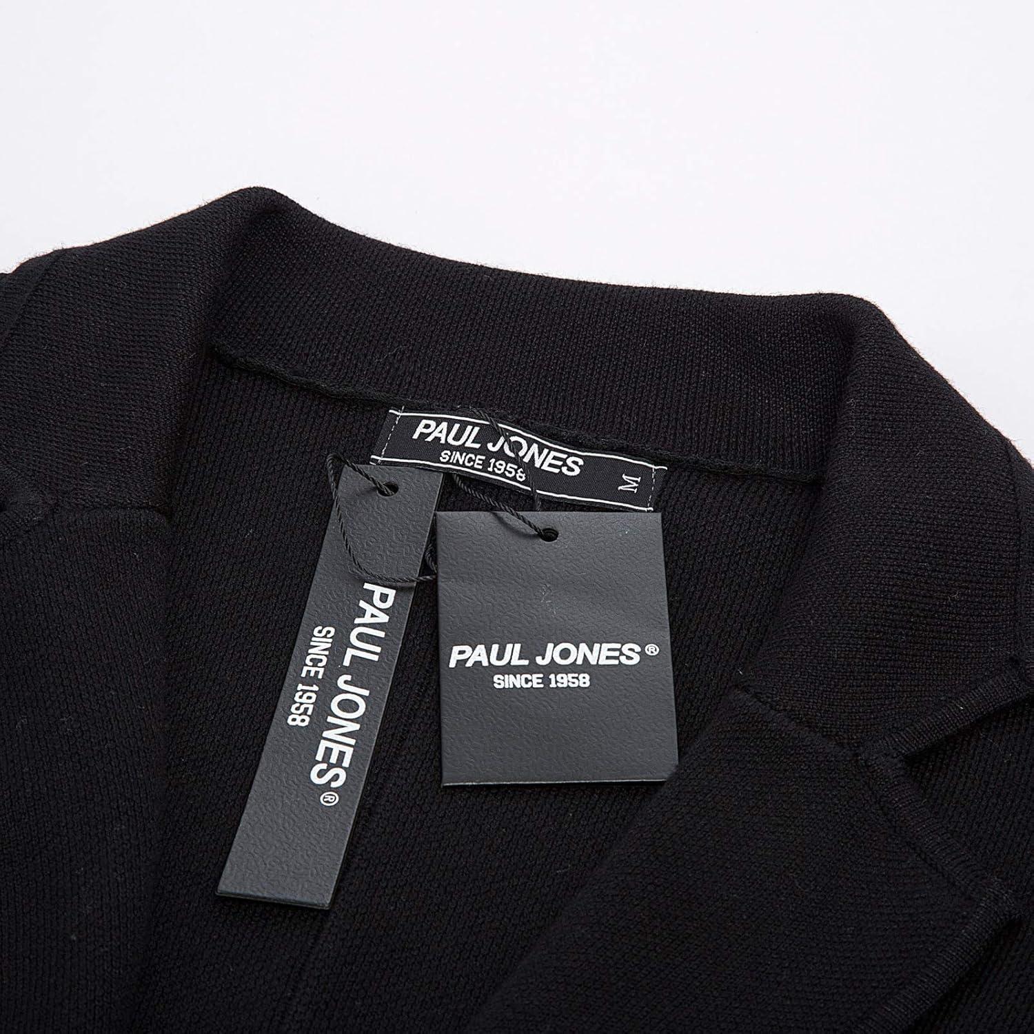 imagePJ PAUL JONES Mens Cardigan Sweater Shawl Collar Button Down Knit Blazer Jacket KnitwearBlack