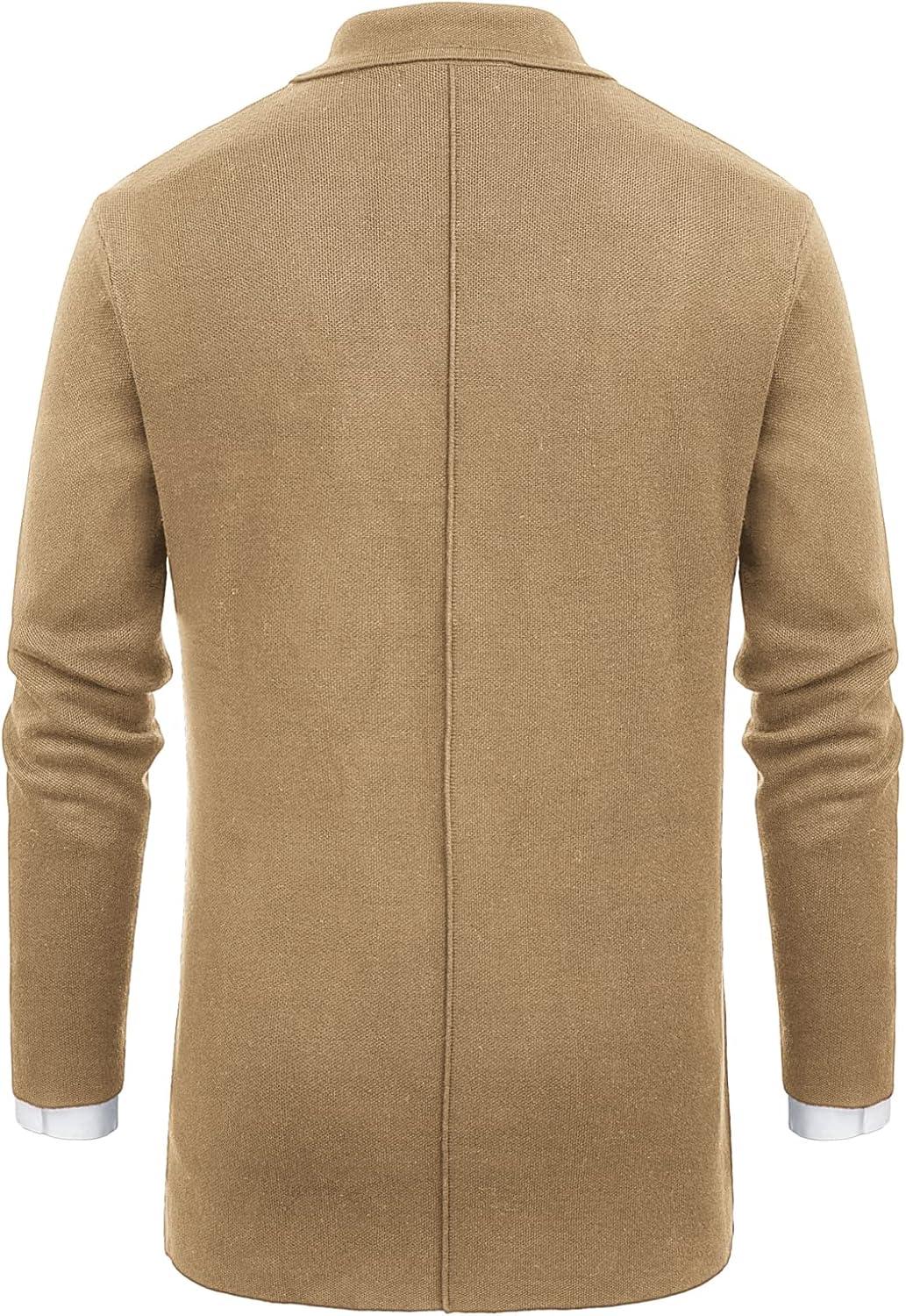 imagePJ PAUL JONES Mens Cardigan Sweater Shawl Collar Button Down Knit Blazer Jacket KnitwearCamel