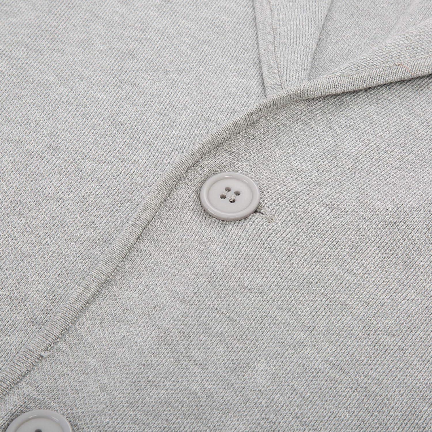 imagePJ PAUL JONES Mens Cardigan Sweater Shawl Collar Button Down Knit Blazer Jacket KnitwearGrey