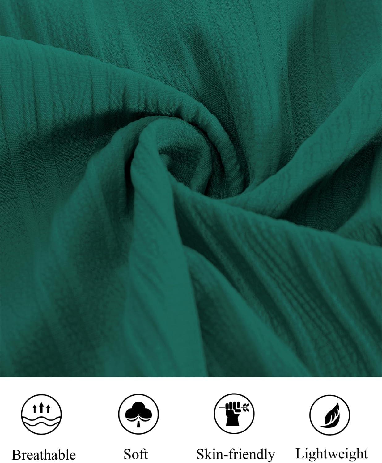 imagePJ PAUL JONES Mens Casual Button Down Shirts Short Sleeve Summer Textured Beach WrinkleFree ShirtsDeep Green