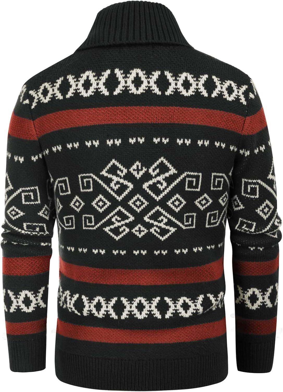 imagePJ PAUL JONES Mens Casual Curling Sweater Cardigans Full Zip Knitted SweaterBlack New