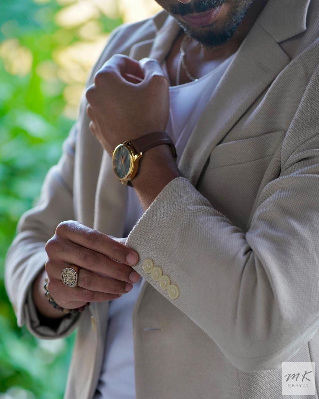 imagePJ PAUL JONES Mens Casual Knit Blazer Suit Jackets Two Button Lightweight Unlined Sport CoatBeige