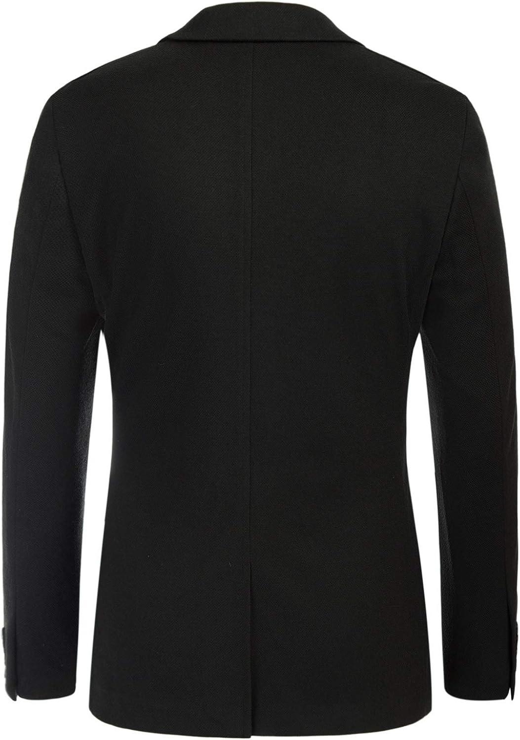 imagePJ PAUL JONES Mens Casual Knit Blazer Suit Jackets Two Button Lightweight Unlined Sport CoatBlack