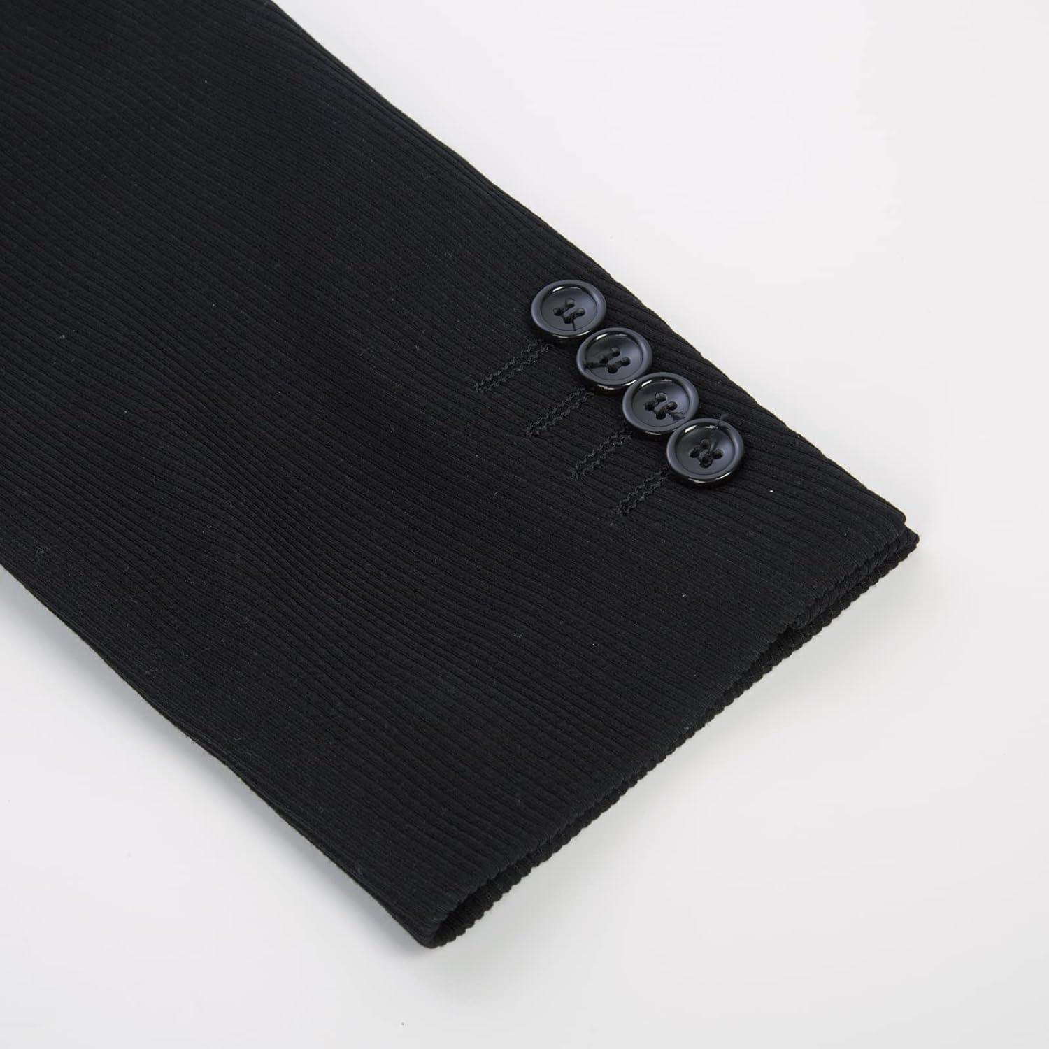 imagePJ PAUL JONES Mens Casual Knit Blazer Suit Jackets Two Button Lightweight Unlined Sport CoatBlackribbed Texture