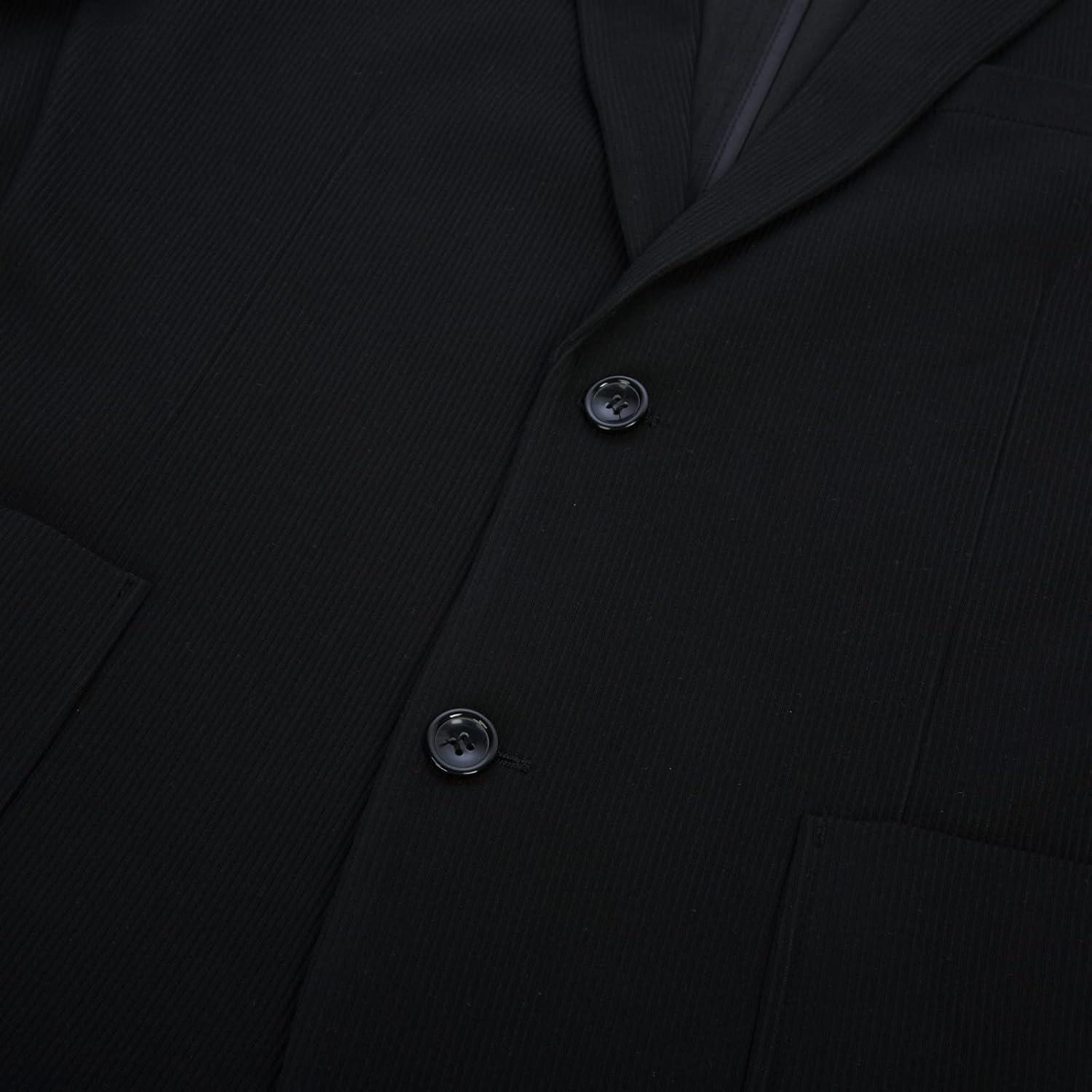 imagePJ PAUL JONES Mens Casual Knit Blazer Suit Jackets Two Button Lightweight Unlined Sport CoatBlackribbed Texture