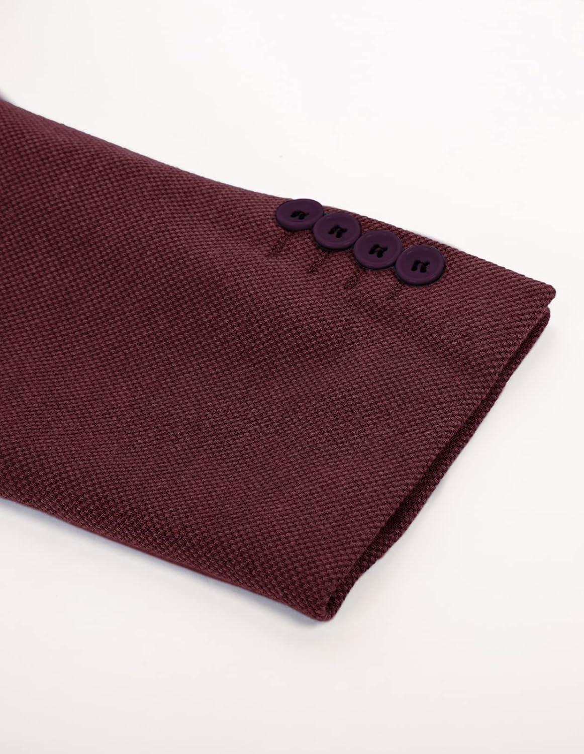 imagePJ PAUL JONES Mens Casual Knit Blazer Suit Jackets Two Button Lightweight Unlined Sport CoatBordeaux