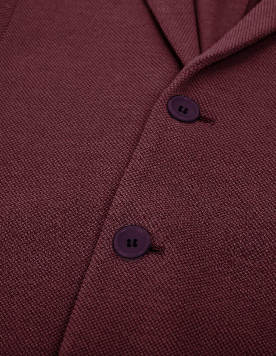 imagePJ PAUL JONES Mens Casual Knit Blazer Suit Jackets Two Button Lightweight Unlined Sport CoatBordeaux