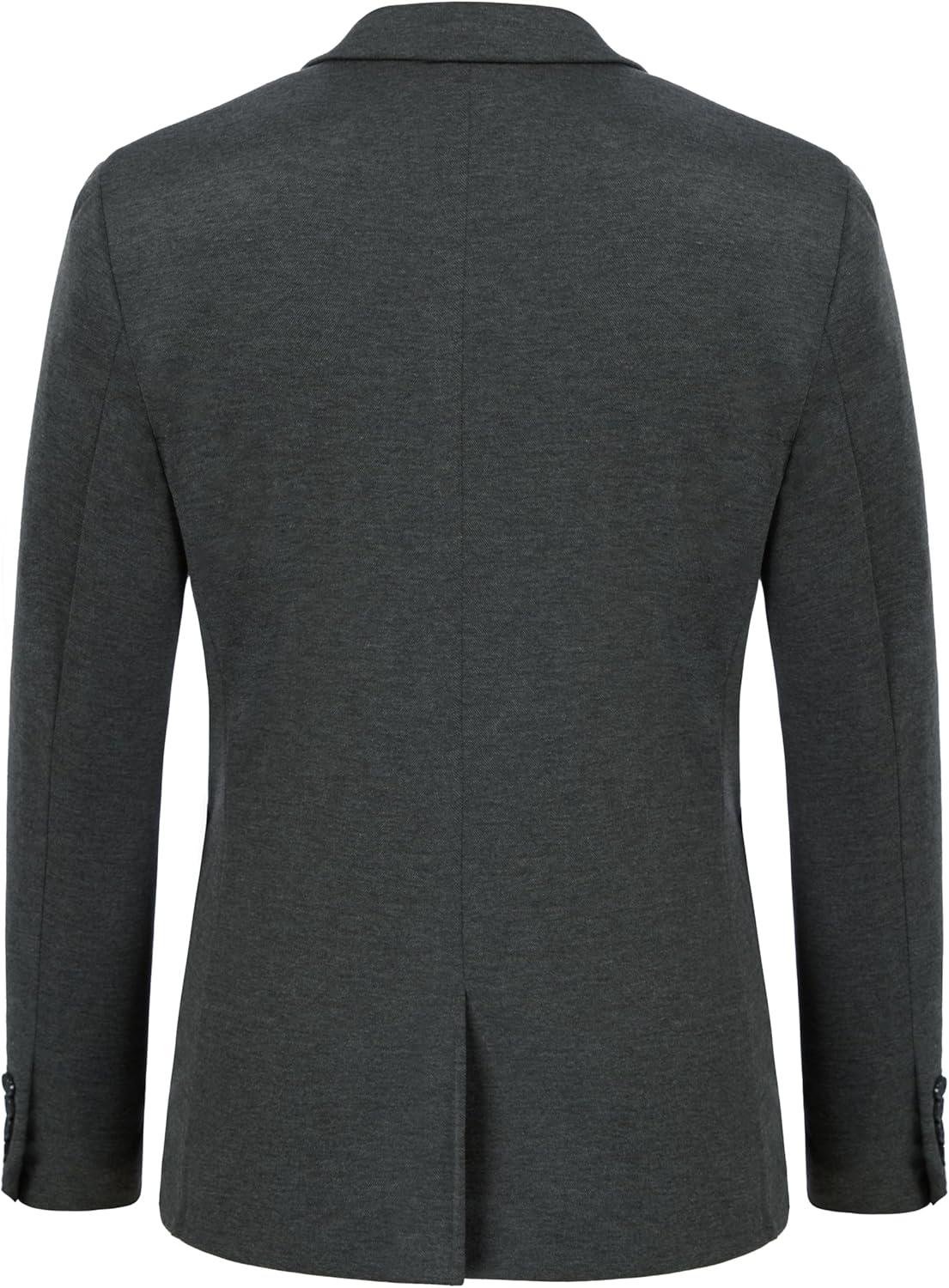 imagePJ PAUL JONES Mens Casual Knit Blazer Suit Jackets Two Button Lightweight Unlined Sport CoatDark Graylightweight