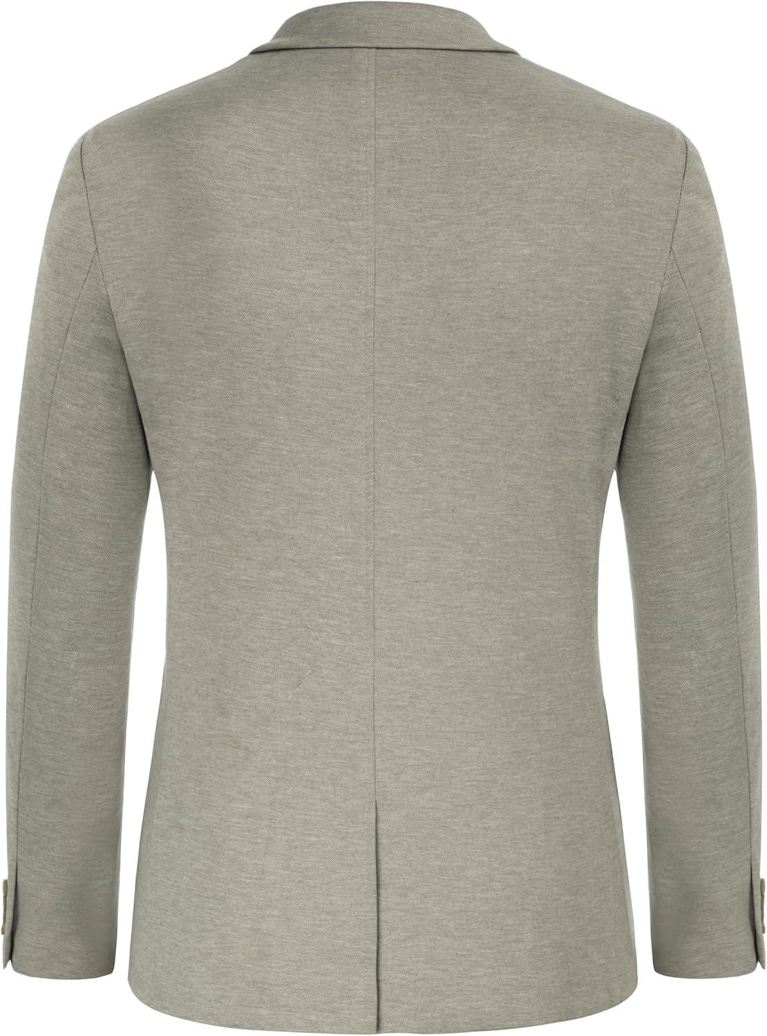 imagePJ PAUL JONES Mens Casual Knit Blazer Suit Jackets Two Button Lightweight Unlined Sport CoatKhakilightweight