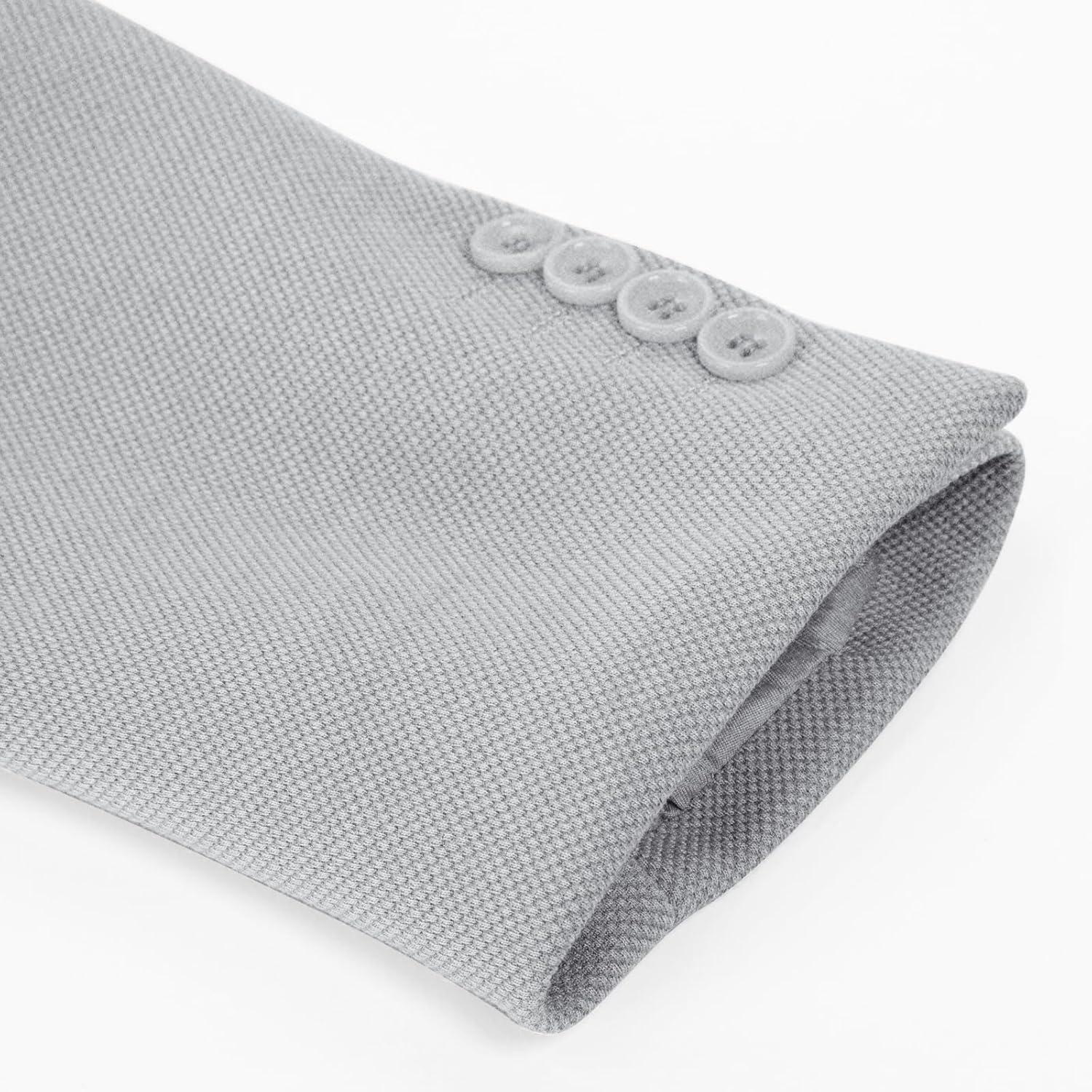 imagePJ PAUL JONES Mens Casual Knit Blazer Suit Jackets Two Button Lightweight Unlined Sport CoatLight Grey