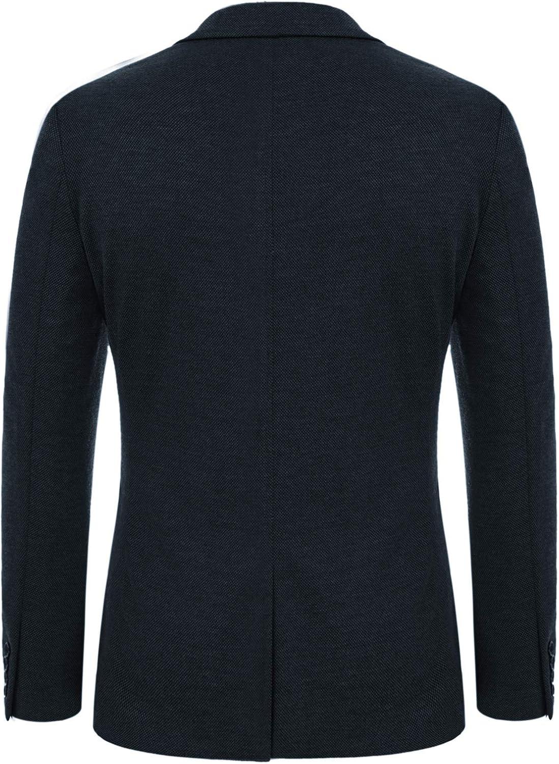 imagePJ PAUL JONES Mens Casual Knit Blazer Suit Jackets Two Button Lightweight Unlined Sport CoatNavy Blue