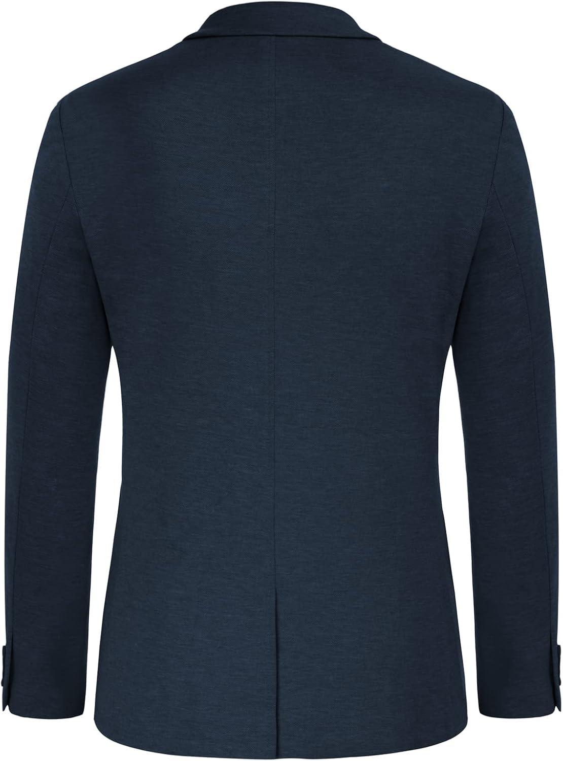 imagePJ PAUL JONES Mens Casual Knit Blazer Suit Jackets Two Button Lightweight Unlined Sport CoatNavy Bluelightweight