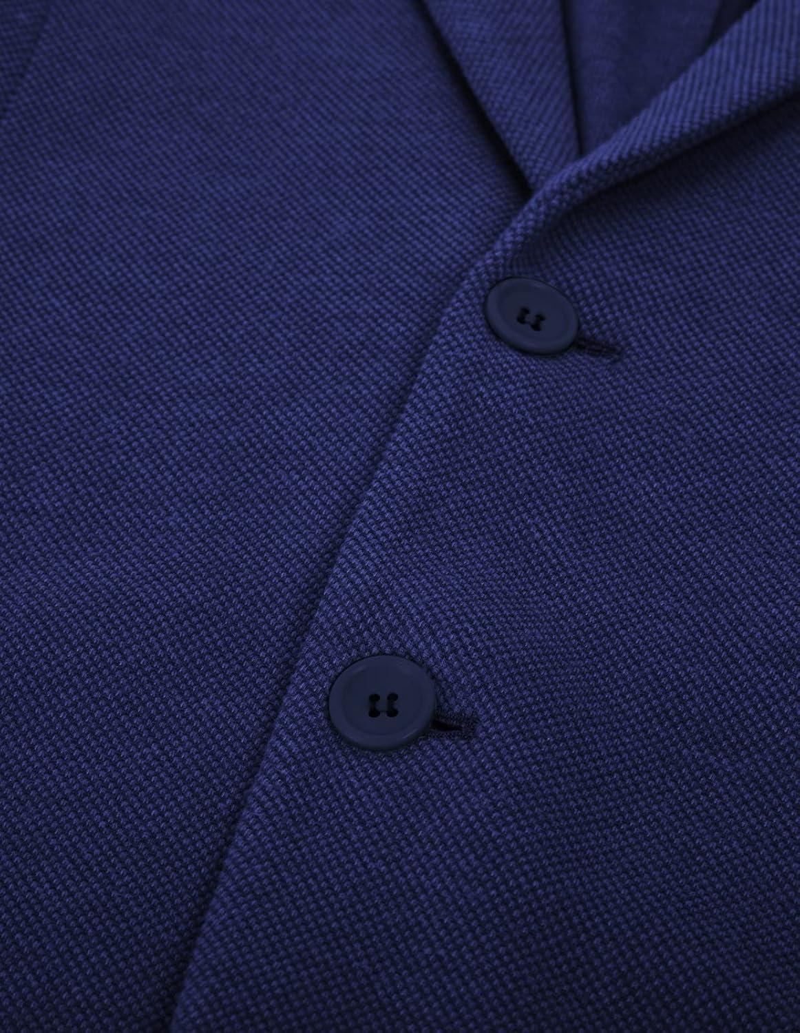 imagePJ PAUL JONES Mens Casual Knit Blazer Suit Jackets Two Button Lightweight Unlined Sport CoatRoyal Blue