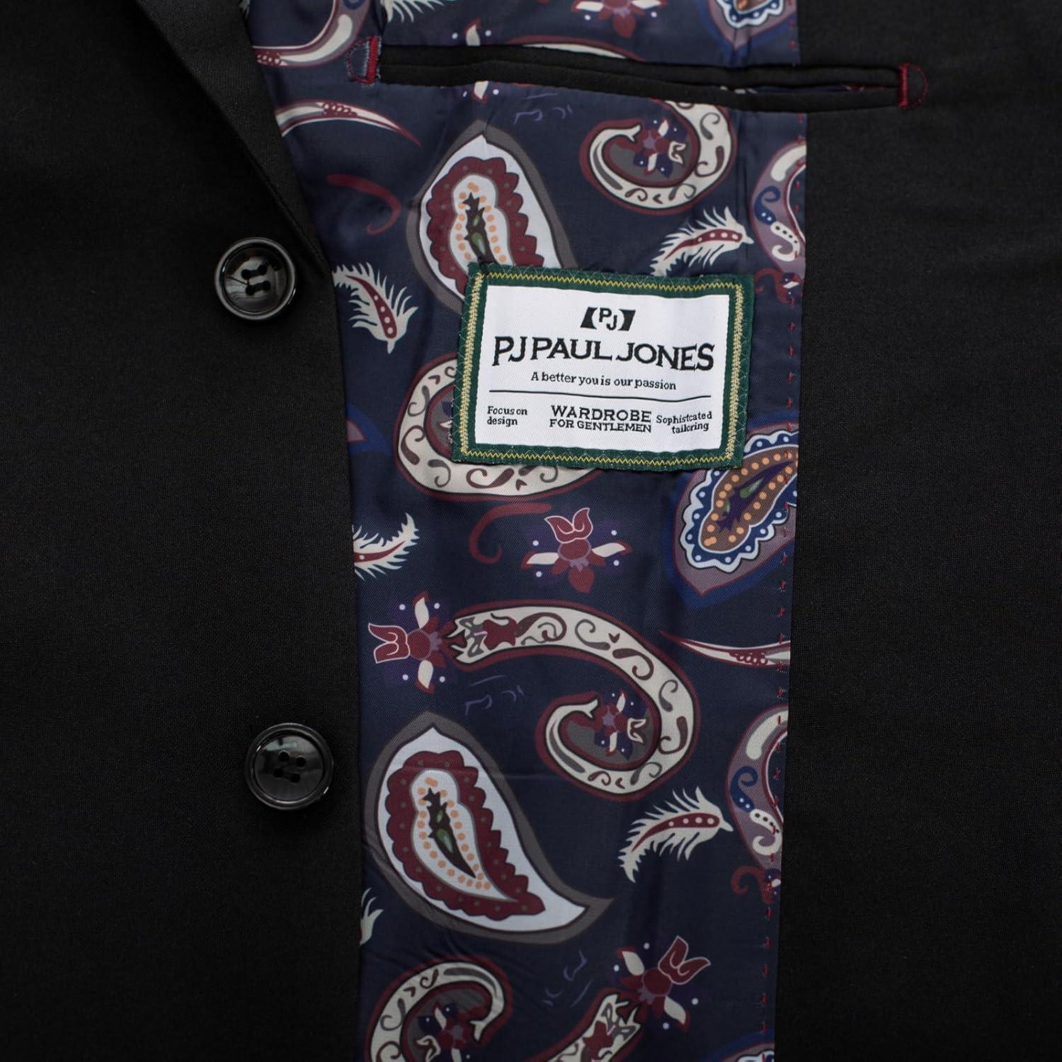 imagePJ PAUL JONES Mens Casual Sport Coat Blazer Two Buttons Lightweight Business JacketsBlack