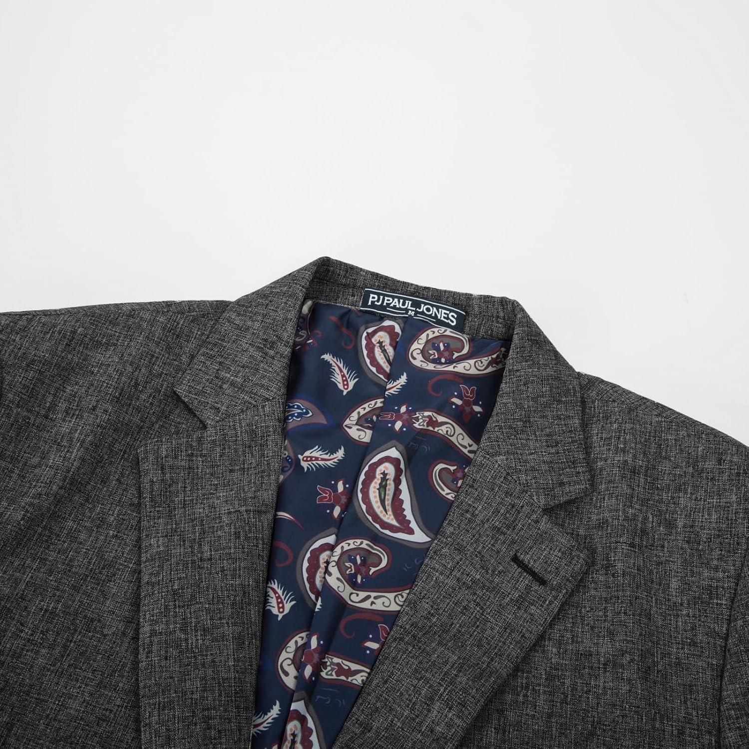 imagePJ PAUL JONES Mens Casual Sport Coat Blazer Two Buttons Lightweight Business JacketsBlack Grey