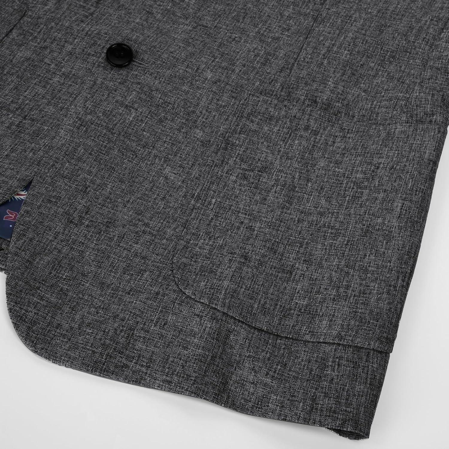 imagePJ PAUL JONES Mens Casual Sport Coat Blazer Two Buttons Lightweight Business JacketsBlack Grey