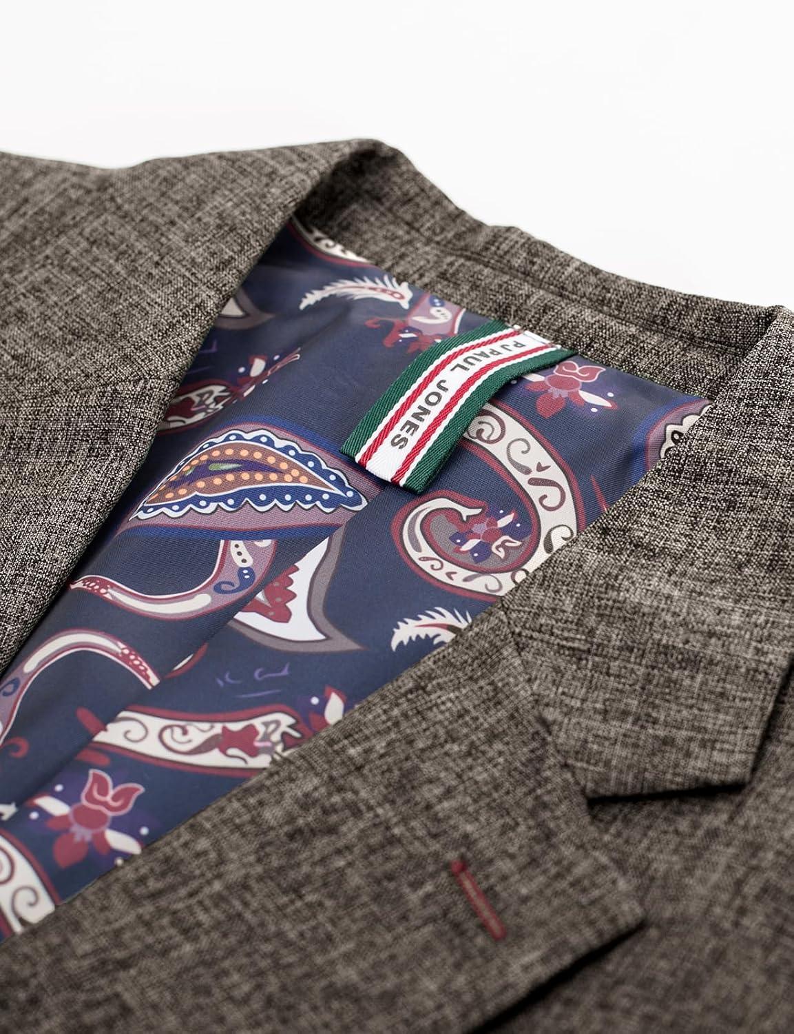 imagePJ PAUL JONES Mens Casual Sport Coat Blazer Two Buttons Lightweight Business JacketsBrown