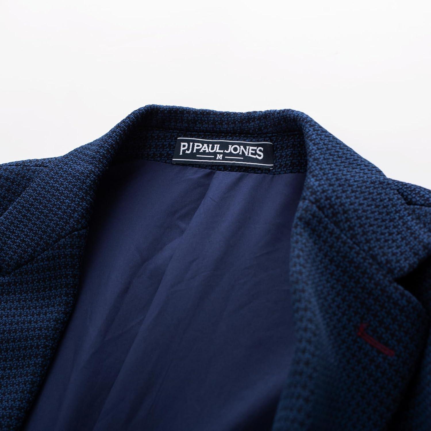 imagePJ PAUL JONES Mens Casual Sport Coat Blazer Two Buttons Lightweight Business JacketsDark Blue1