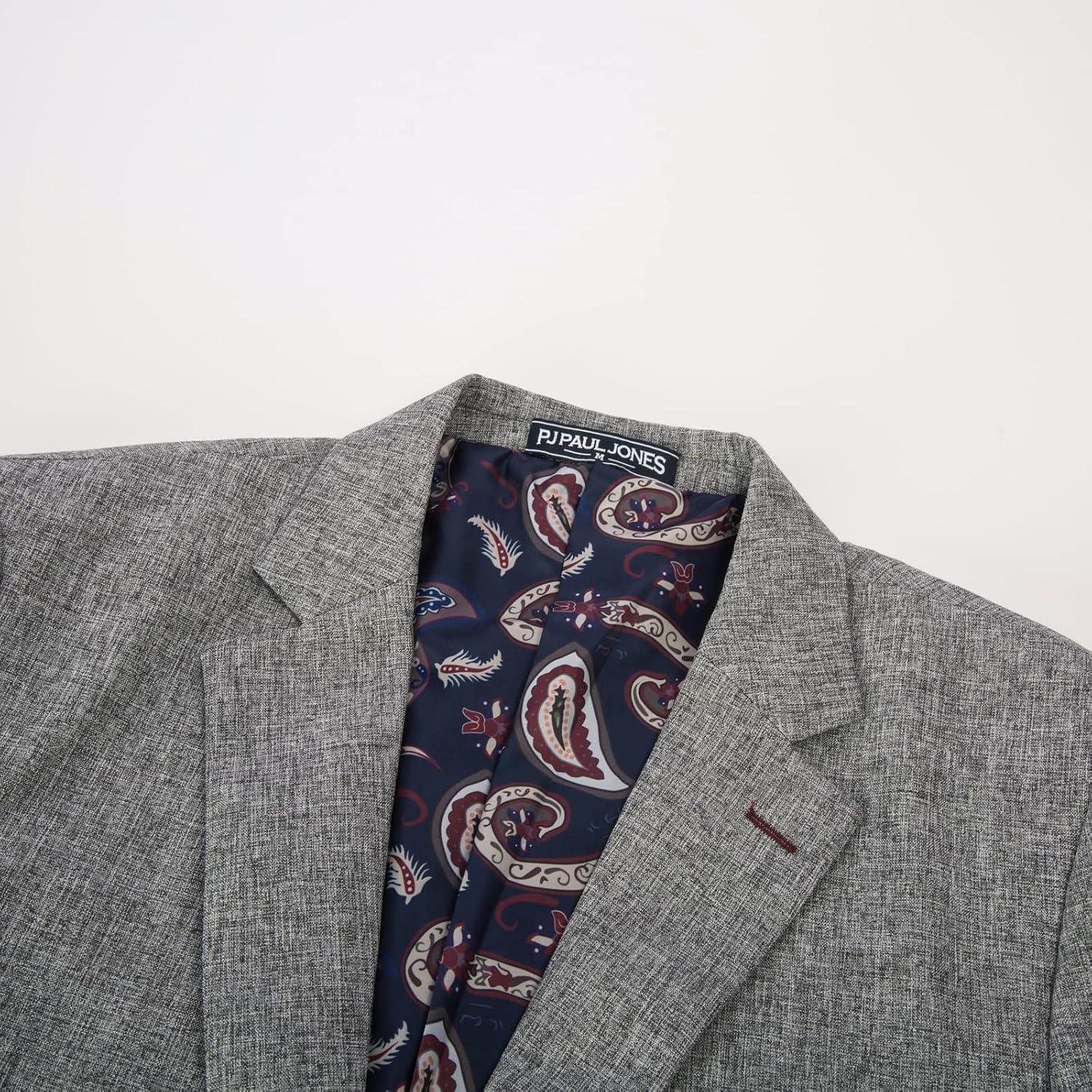 imagePJ PAUL JONES Mens Casual Sport Coat Blazer Two Buttons Lightweight Business JacketsDark Gray