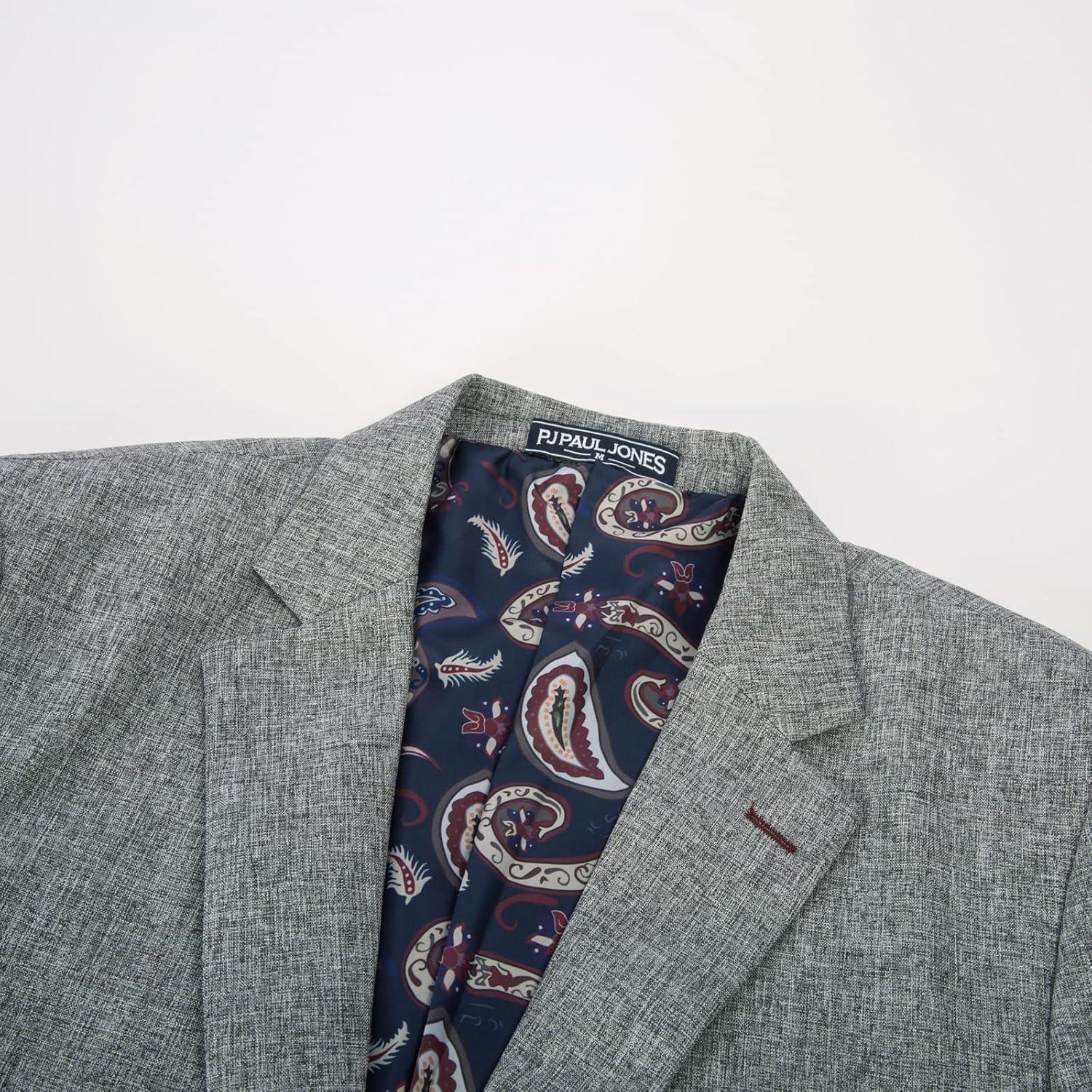 imagePJ PAUL JONES Mens Casual Sport Coat Blazer Two Buttons Lightweight Business JacketsGray