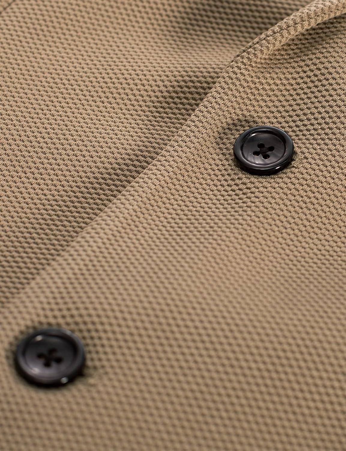 imagePJ PAUL JONES Mens Casual Sport Coat Blazer Two Buttons Lightweight Business JacketsKhaki1