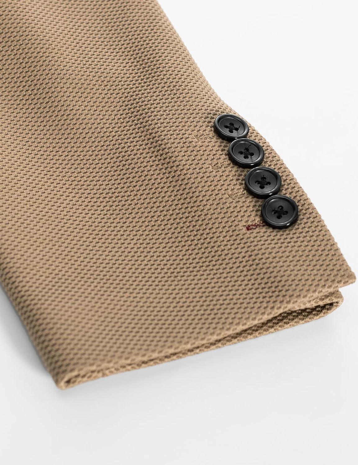 imagePJ PAUL JONES Mens Casual Sport Coat Blazer Two Buttons Lightweight Business JacketsKhaki1