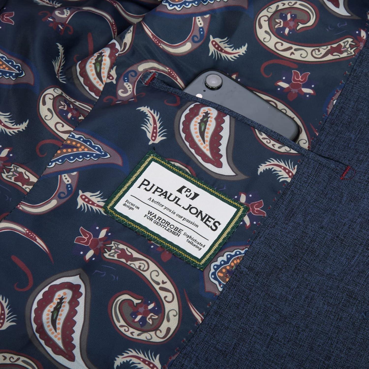 imagePJ PAUL JONES Mens Casual Sport Coat Blazer Two Buttons Lightweight Business JacketsNavy