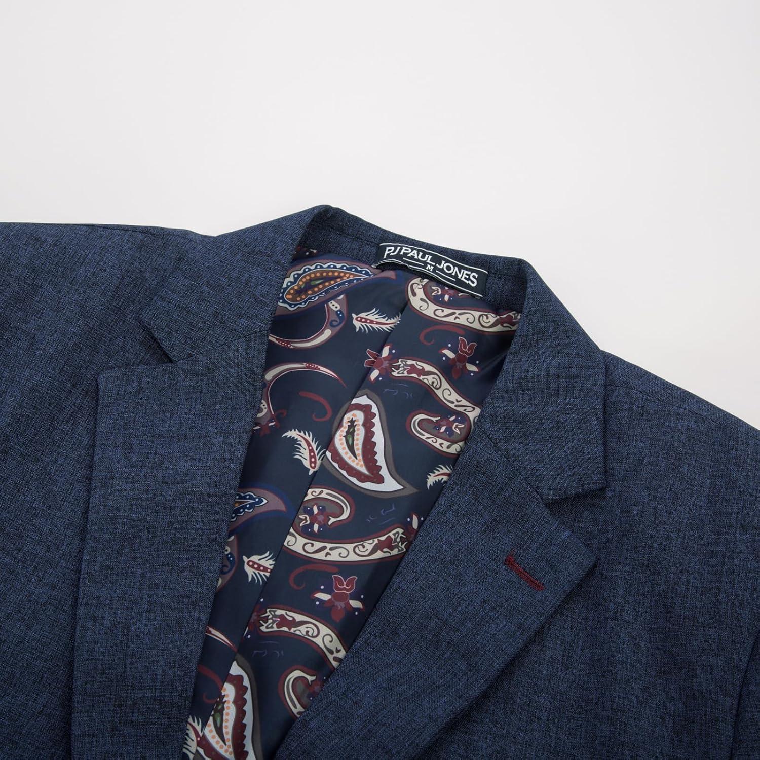 imagePJ PAUL JONES Mens Casual Sport Coat Blazer Two Buttons Lightweight Business JacketsNavy