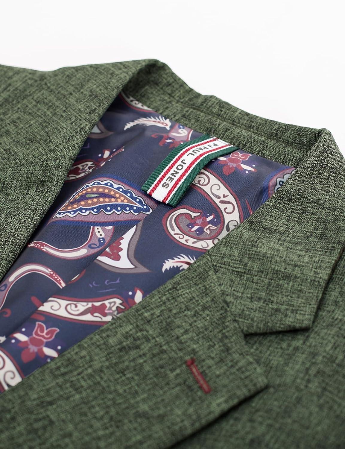 imagePJ PAUL JONES Mens Casual Sport Coat Blazer Two Buttons Lightweight Business JacketsOlive Green