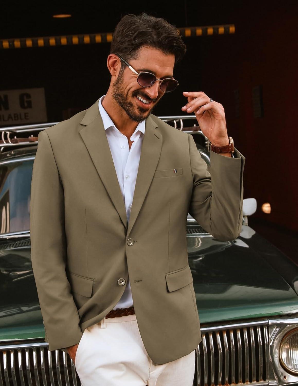 imagePJ PAUL JONES Mens Casual Sport Coats Two Buttons Lightweight Business Sport BlazerApricota