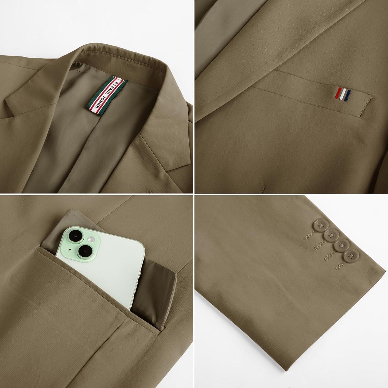 imagePJ PAUL JONES Mens Casual Sport Coats Two Buttons Lightweight Business Sport BlazerApricota