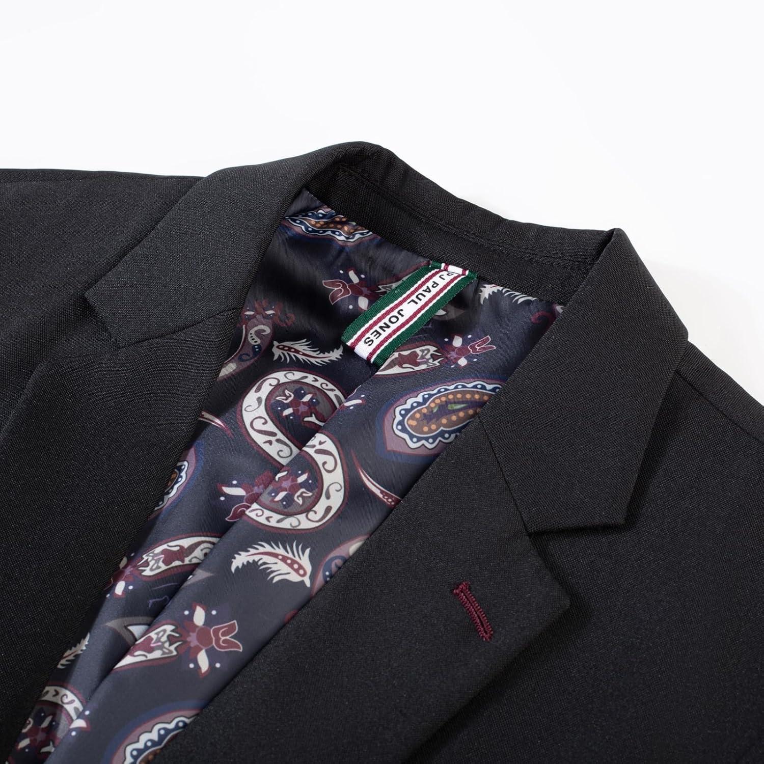 imagePJ PAUL JONES Mens Casual Sport Coats Two Buttons Lightweight Business Sport BlazerBlack