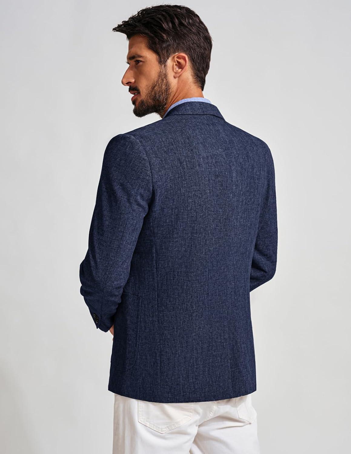 imagePJ PAUL JONES Mens Casual Sport Coats Two Buttons Lightweight Business Sport BlazerNavy Blue