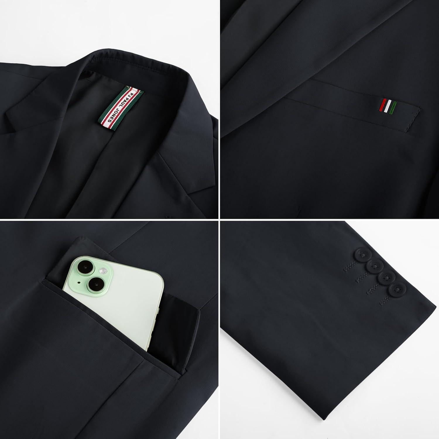 imagePJ PAUL JONES Mens Casual Sport Coats Two Buttons Lightweight Business Sport BlazerNavy Bluea