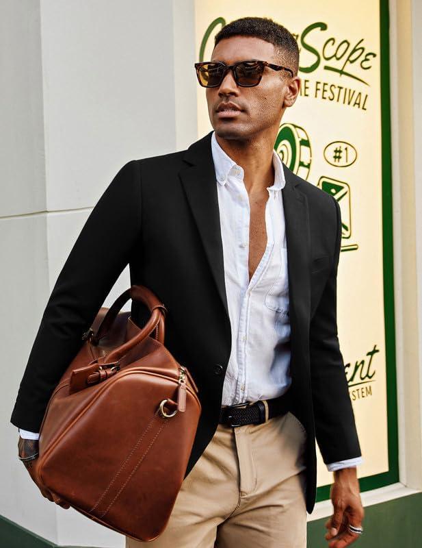 imagePJ PAUL JONES Mens Casual Sport Coats Wool Blend Blazer Jackets One Button Lightweight Business Suit JacketsBlack