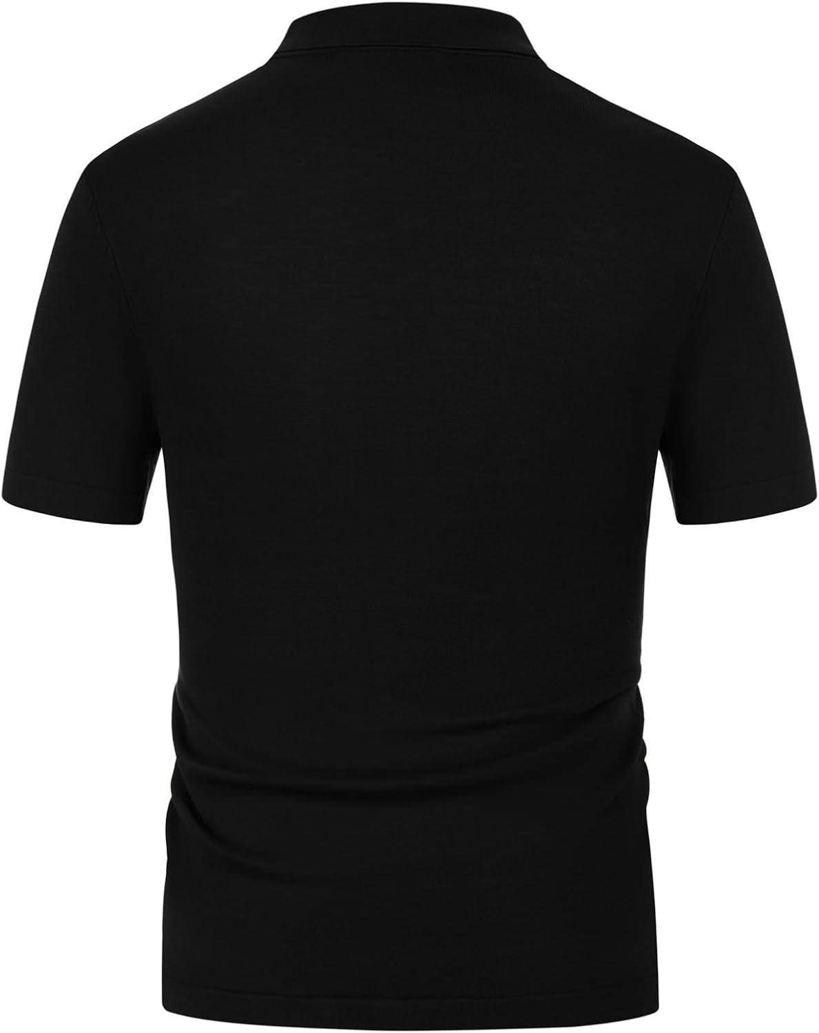 imagePJ PAUL JONES Mens Contrast 70s Vintage Polo Shirts Short Sleeve KnitwearBlackGold