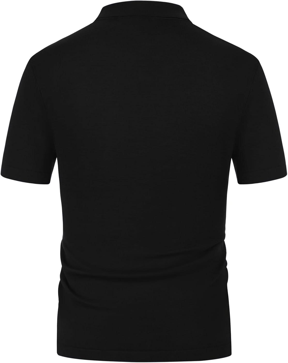 imagePJ PAUL JONES Mens Contrast 70s Vintage Polo Shirts Short Sleeve KnitwearBlackIndigo