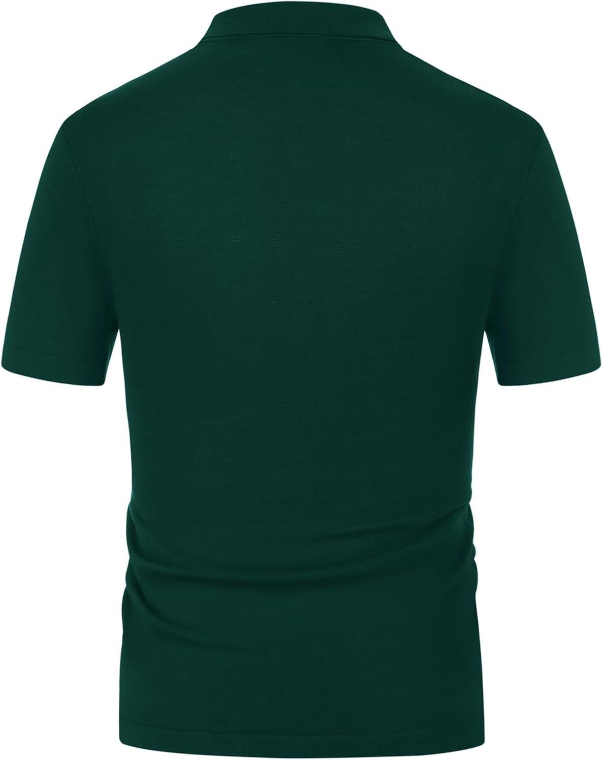 imagePJ PAUL JONES Mens Contrast 70s Vintage Polo Shirts Short Sleeve KnitwearGreenBlack