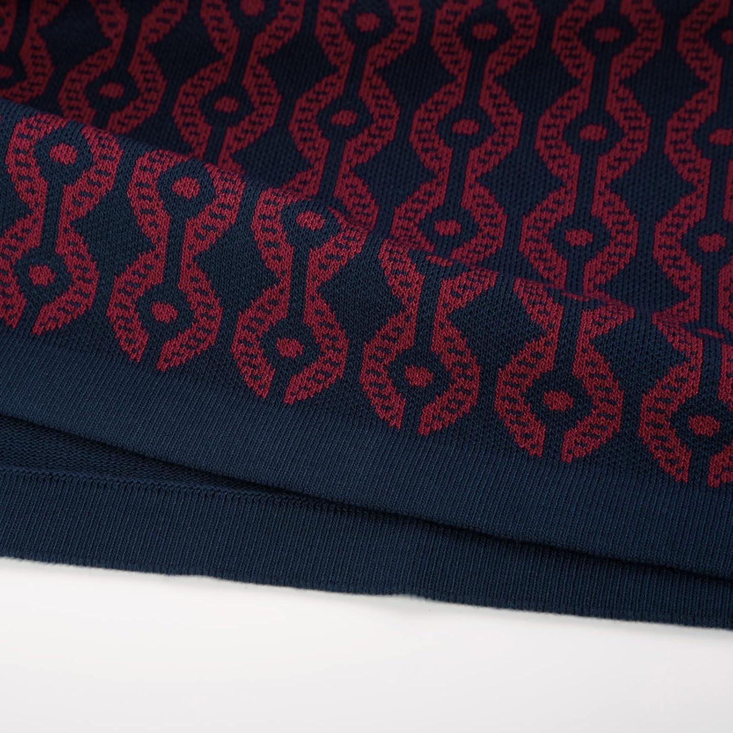 imagePJ PAUL JONES Mens Contrast 70s Vintage Polo Shirts Short Sleeve KnitwearRed