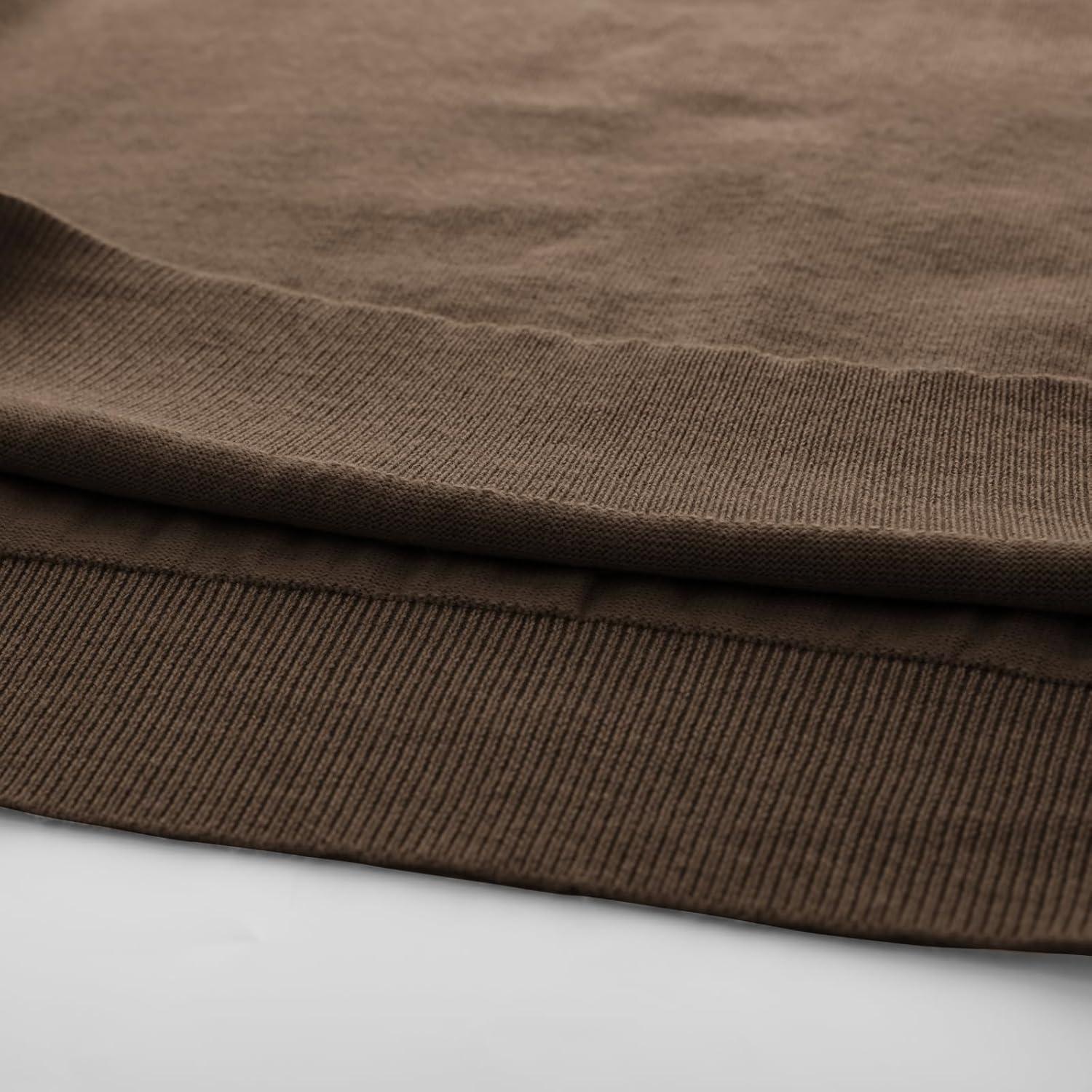 imagePJ PAUL JONES Mens Crewneck Sweaters Casual Crew Neck Sweatshirt Wool Blend Knit PulloversBeige