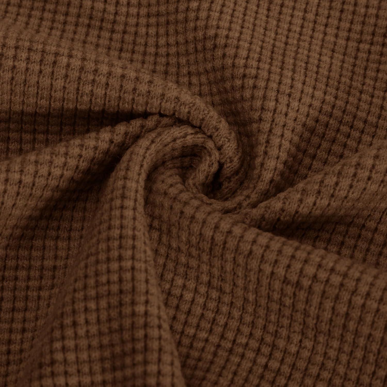 imagePJ PAUL JONES Mens Henley Long Sleeve Sweaters Solid Color Soft Warm Pullover SweatersCoffee