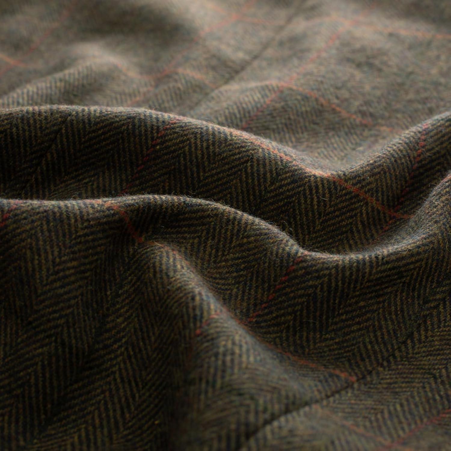 imagePJ PAUL JONES Mens Herringbone Tweed Blazer British Wool Blend Sport Coat JacketBarmy Green