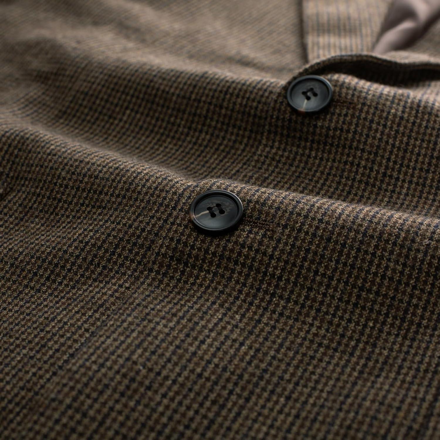 imagePJ PAUL JONES Mens Herringbone Tweed Blazer British Wool Blend Sport Coat JacketBrownhoundstooth